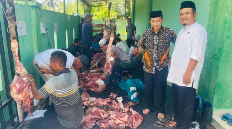 MAN Tanjungbalai Kolaborasi Bersama Kemenag Tanjungbalai Gelar Penyembelihan Hewan Kurban